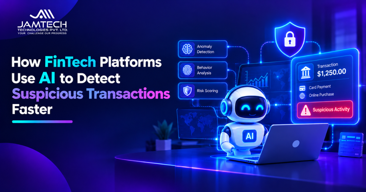 AI-powered FinTech system monitoring transactions and identifying suspicious financial activity