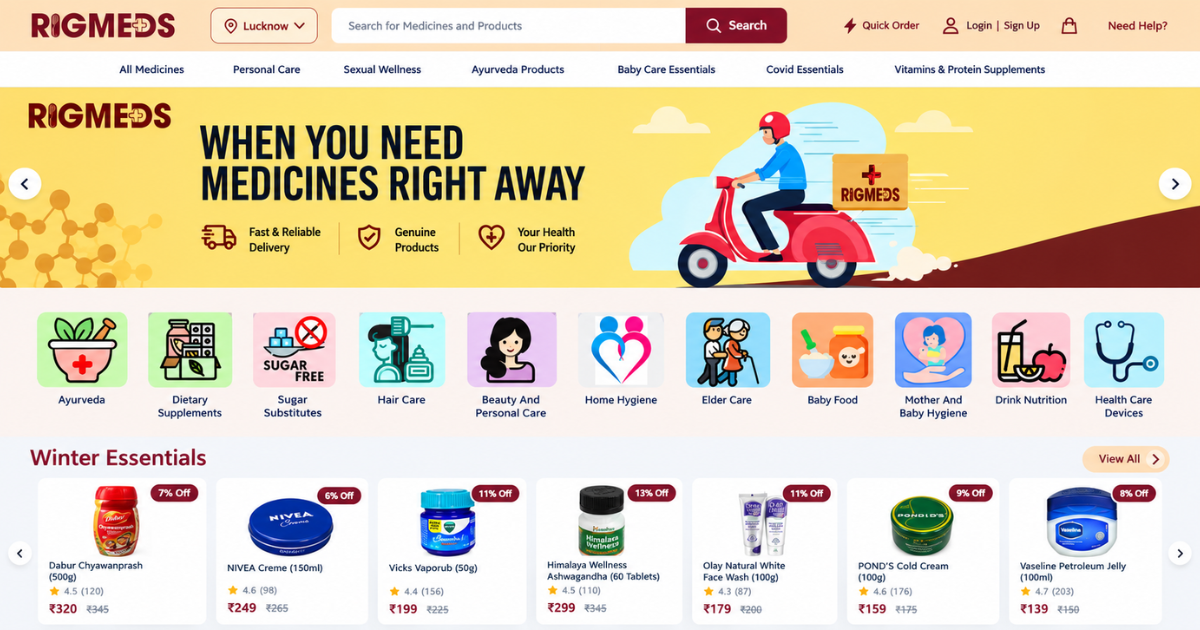 RigMeds online pharmacy platform for medicine ordering prescription uploads and doorstep delivery